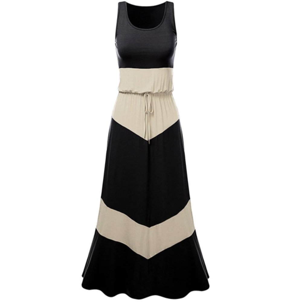 Women's Round Neck Casual Soft Stretch Long Dress